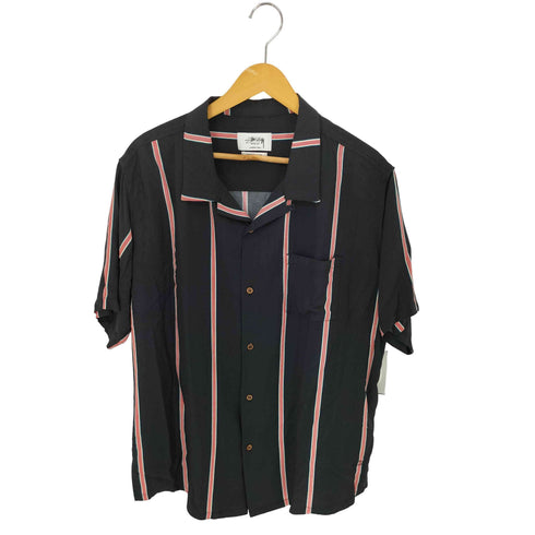 ステューシー Stussy WEAR レーヨンストライプオープンカラーシャツ メンズ import:L