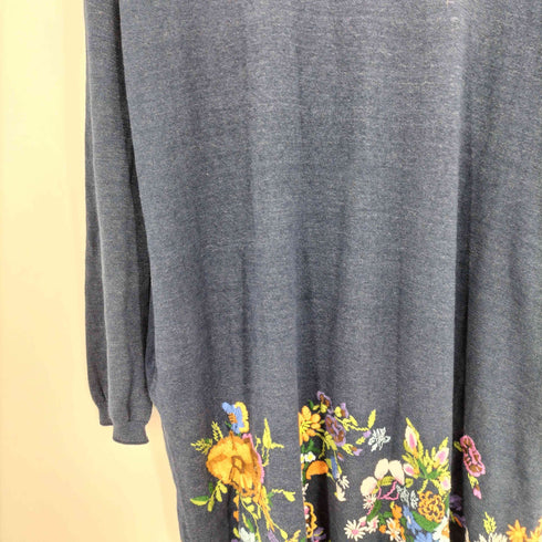 フォーティーファイブアール 45α 花刺繍 半袖ワンピース インディゴ レディース JPN:0