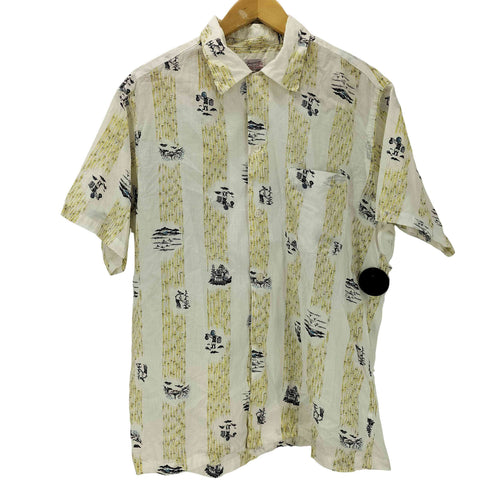 gayson S/S 開襟バンブー柄 コットンアロハシャツ メンズ JPN:M
