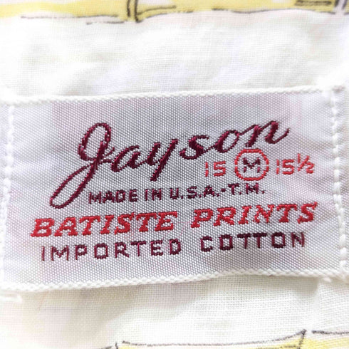 gayson S/S 開襟バンブー柄 コットンアロハシャツ メンズ JPN:M