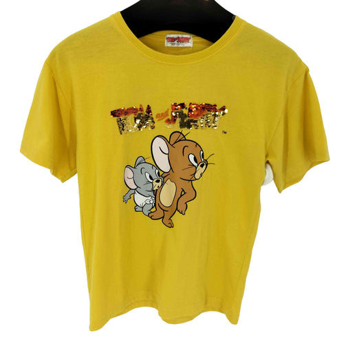 スパンコール キャラクター Tシャツ レディース ONE SIZE