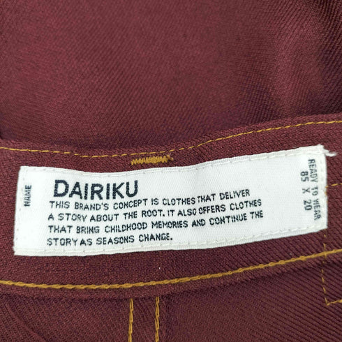 ダイリク DAIRIKU Flasher Pressed Pants メンズ US:28-29