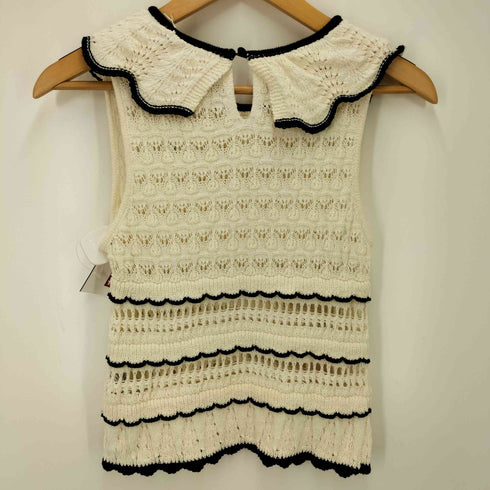 ザラ ZARA オープンニットトップス エクリュ レディース import:M
