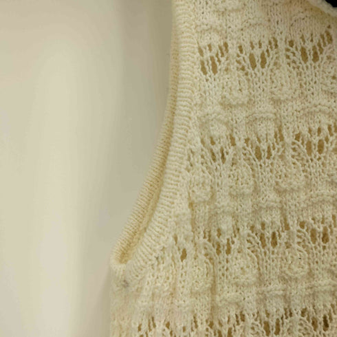 ザラ ZARA オープンニットトップス エクリュ レディース import:M