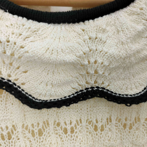 ザラ ZARA オープンニットトップス エクリュ レディース import:M