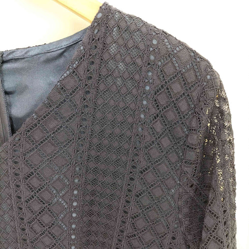 ニジュウサンク 23区 レース Vネック ショートスリーブワンピース レディース FR:44