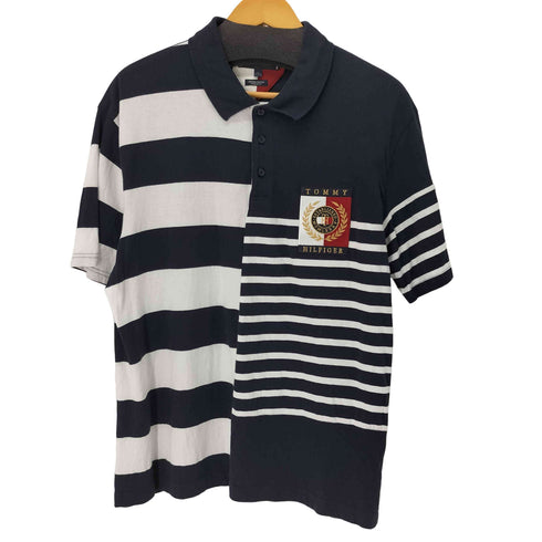 トミーヒルフィガー TOMMY HILFIGER フロントロゴ ボーダーポロシャツ メンズ import:L