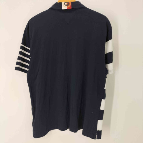 トミーヒルフィガー TOMMY HILFIGER フロントロゴ ボーダーポロシャツ メンズ import:L