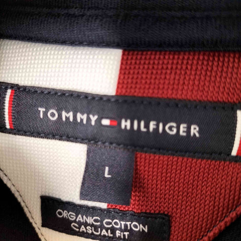 トミーヒルフィガー TOMMY HILFIGER フロントロゴ ボーダーポロシャツ メンズ import:L