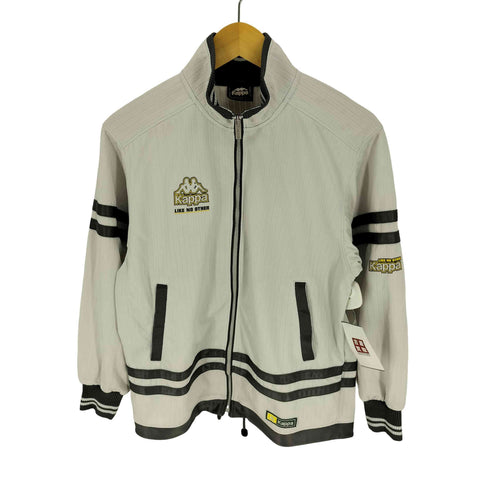カッパ Kappa 90S ドローコード付き ロゴプリント ストライプ トラック ジャケット レディース JPN:S