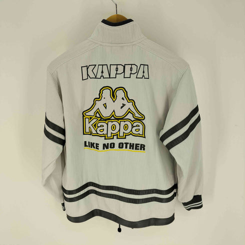 カッパ Kappa 90S ドローコード付き ロゴプリント ストライプ トラック ジャケット レディース JPN:S
