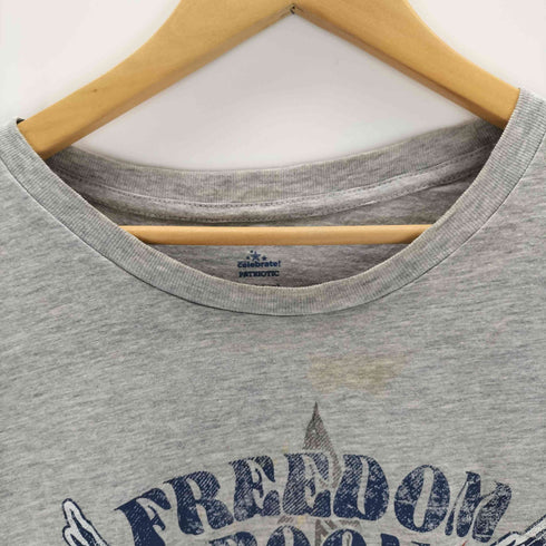 フェス プリント Tシャツ 霜降り杢グレー 半袖 メンズ import:XL