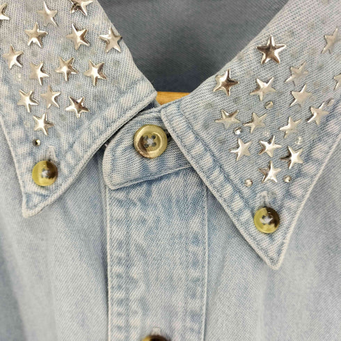 CHRISTINE ALEXANDER スター スタッツ ボタンダウン L/S デニム シャツ メンズ import:XL
