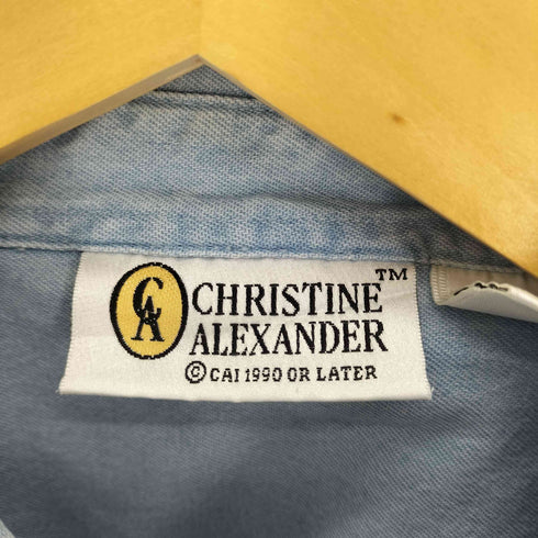 CHRISTINE ALEXANDER スター スタッツ ボタンダウン L/S デニム シャツ メンズ import:XL