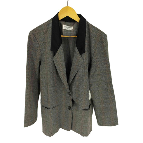 アルフレッドダナー ALFRED DUNNER USA製 襟パイル 切替 チェック 2B テーラード ジャケット レディース US:12