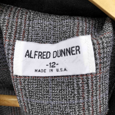 アルフレッドダナー ALFRED DUNNER USA製 襟パイル 切替 チェック 2B テーラード ジャケット レディース US:12