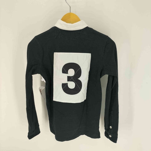 ラルフローレン RALPH LAUREN ロゴ 刺繍 ナンバーパッチ L/S ラガー シャツ レディース import:M