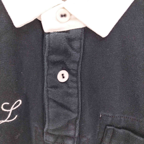 ラルフローレン RALPH LAUREN ロゴ 刺繍 ナンバーパッチ L/S ラガー シャツ レディース import:M