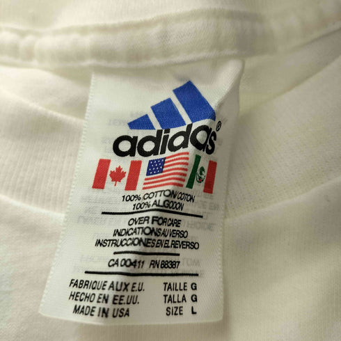 アディダス adidas 90S USA製 ロゴプリント クルーネック 半袖Tシャツ メンズ JPN:L