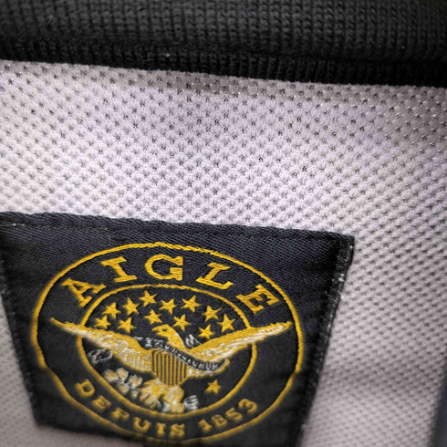 エーグル AIGLE ロゴ刺繍 ハーフジップ ウォームアップ プルオーバー メンズ import:L