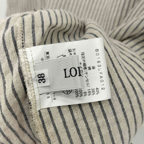 ロワズィール LOISIR 襟フリル リネンストライプワンピース レディース JPN:38