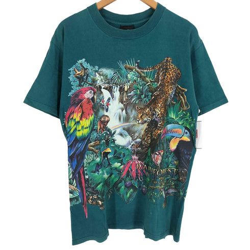 ハビタット Habitat USA製 RAINFOREST アニマルプリントTシャツ メンズ import:M