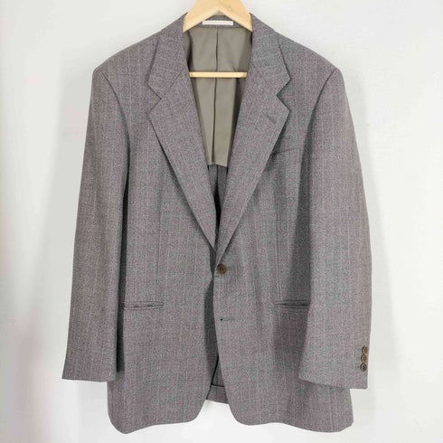 アントニオフスコ ANTONIO FUSCO 日本製 PURE NEW WOOL ピンストライプ テーラードジャケット 1タックスラックス セットアップ メンズ 98AB6