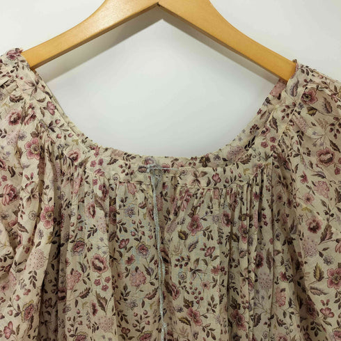 Cloth & Cross バルーンスリーブ 花柄ブラウス レディース