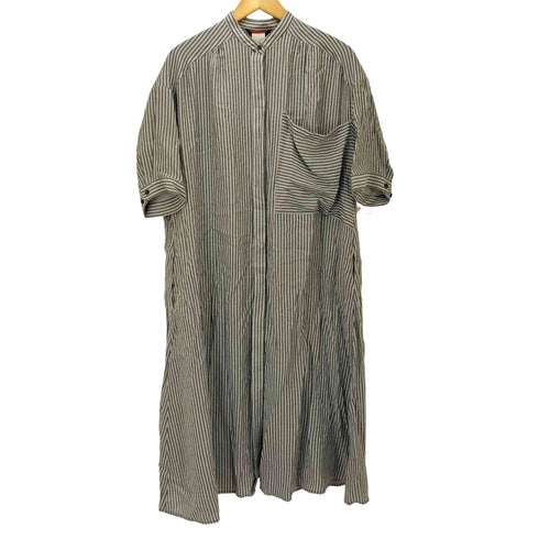 ノータデラマノシニストラ nota della mano sinistra S/S ストライプ マキシ シャツワンピース レディース