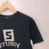 ステューシー Stussy 00s Y2K MADE IN USA 銀タグ ブランドロゴプリント ショートスリーブ クルーネックTシャツ ミニトップス ショート丈 レディース import:S