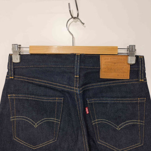 リーバイス Levis 米国製 511 赤耳 BIGE 内股シングル 紺カン セルヴィッチ ジップアップ ストレートデニムパンツ レディース W28 L32