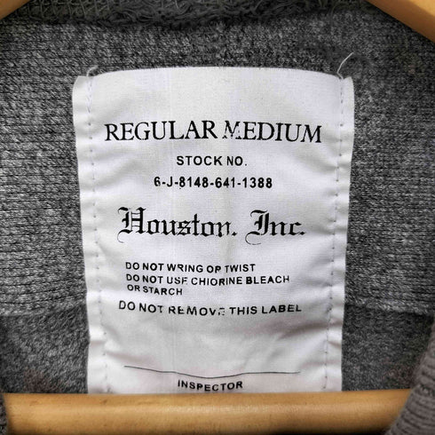 ヒューストン HOUSTON リブ袖ハーフボタンカットソー メンズ M