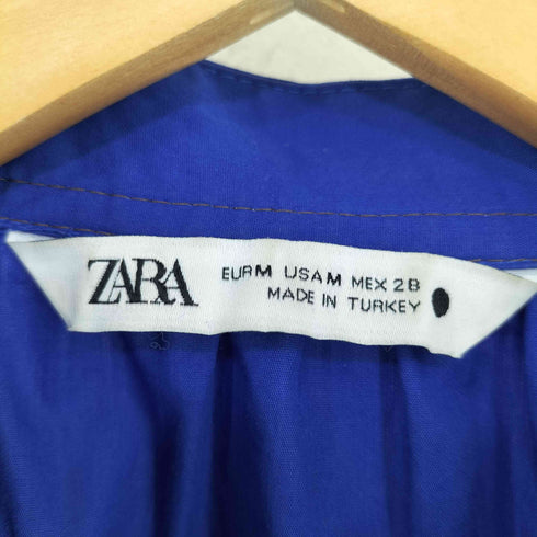 ザラ ZARA BLUISH RUFFLED SHIRT DRESS レディース import:M