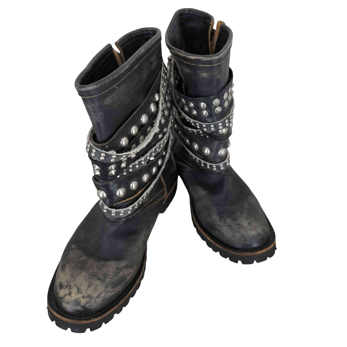 古着好き暇人　TAO COMME des GARCONS ブーツ COMME des GARCONS TAO Black Distressed Leather Pull On Boots