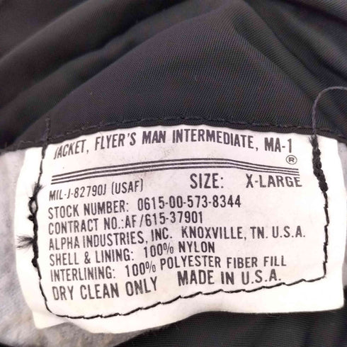 アルファインダストリーズ ALPHA INDUSTRIES USA製 リバーシブルMA-1 フライトジャケット メンズ import:XL