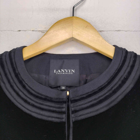 ランバンコレクション LANVIN COLLECTION ノーカラーベロアジャケット レディース JPN:38