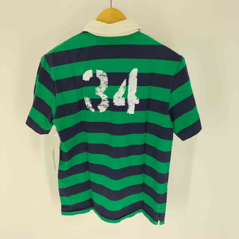 ポロバイラルフローレン Polo by RALPH LAUREN ポニー刺繍 CLASS K1 ワッペン ステンシルプリント ボーダー ラガーシャツ メンズ import:XL