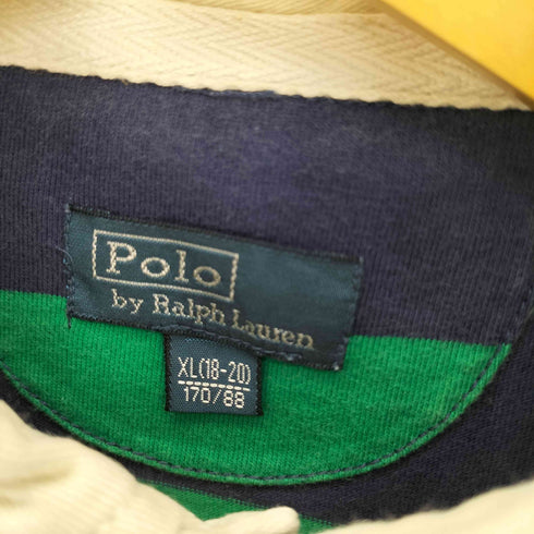 ポロバイラルフローレン Polo by RALPH LAUREN ポニー刺繍 CLASS K1 ワッペン ステンシルプリント ボーダー ラガーシャツ メンズ import:XL