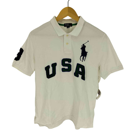 ポロバイラルフローレン Polo by RALPH LAUREN ビッグポニー 刺繍 USA ワッペン No3 S/S ポロシャツ メンズ import:XL