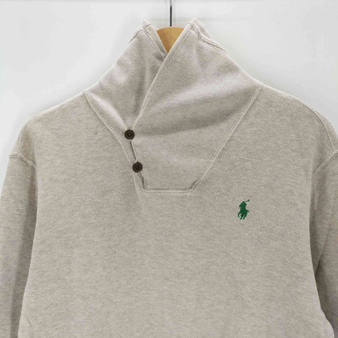 ポロバイラルフローレン Polo by RALPH LAUREN ベトナム製 ショールカラーワンポイント刺繍スウェット メンズ import:XS
