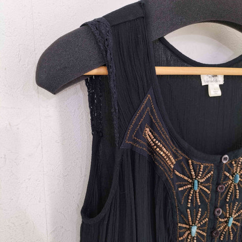 forbidden レーヨン インディアン調 ノースリーブワンピース short dress レディース