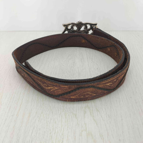 Resistol Western Belt カービングレザーベルト メンズ 36/90