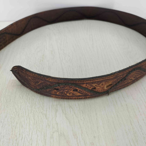 Resistol Western Belt カービングレザーベルト メンズ 36/90