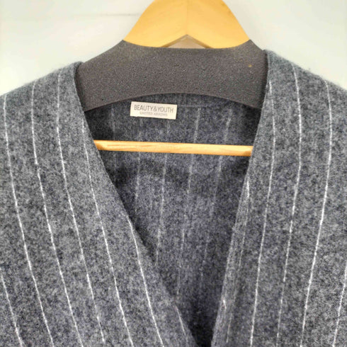 ビューティーアンドユースユナイテッドアローズ BEAUTY & YOUTH UNITED ARROWS ボイル ウール チョークストライプ Vネック カーディガン メンズ JPN:XL