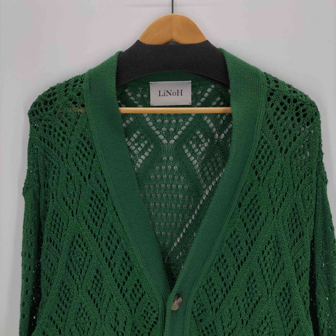 リノー LiNoH CROCHETED LACE KNIT CARDIGAN メンズ 1
