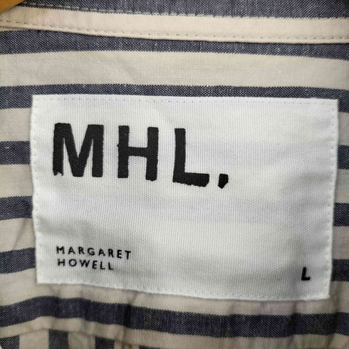 エムエイチエル MHL. リネン混 ストライプ柄 長袖シャツ メンズ L