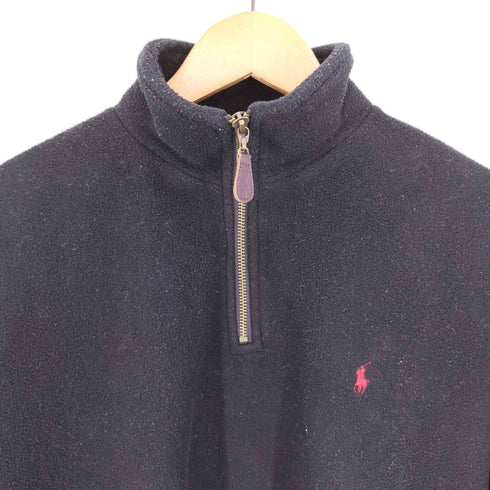 ポロバイラルフローレン Polo by RALPH LAUREN ポニー刺繍 ハーフジッププルオーバーフリース メンズ import:L
