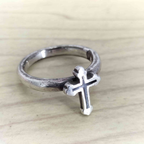 SAHRIVAR Filled Cross Ring メンズ 17号