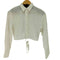 ザラ ZARA クロップドカットワークシャツブラウス バックオープン レディース import:XS