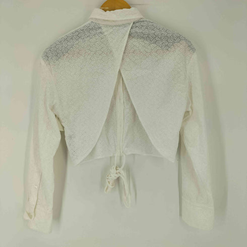 ザラ ZARA クロップドカットワークシャツブラウス バックオープン レディース import:XS